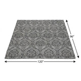8' X 10' Gray And Silver Floral Vines Shag Washable Area Rug With UV Protection - HomeRoots - Flyclothing LLC