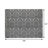 10' X 14' Gray And Silver Floral Vines Shag Washable Area Rug With UV Protection - HomeRoots - Flyclothing LLC