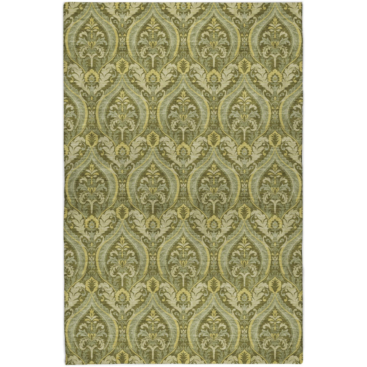 3' X 5' Green And Fern Green Floral Vines Shag Washable Area Rug With UV Protection - HomeRoots - Flyclothing LLC