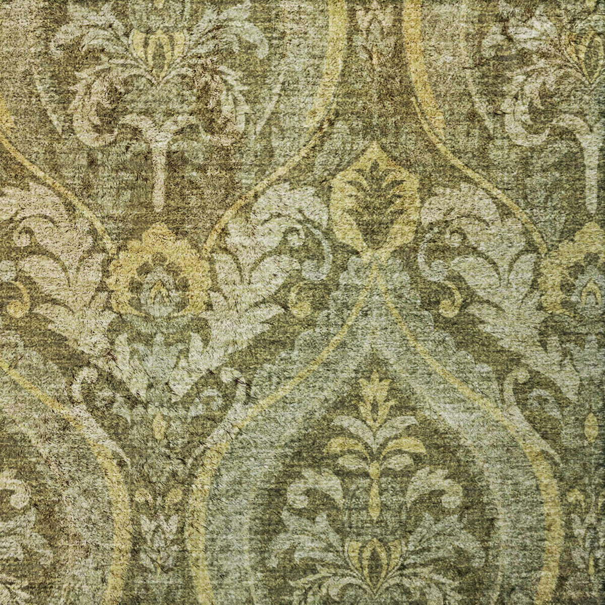 3' X 5' Green And Fern Green Floral Vines Shag Washable Area Rug With UV Protection - HomeRoots - Flyclothing LLC