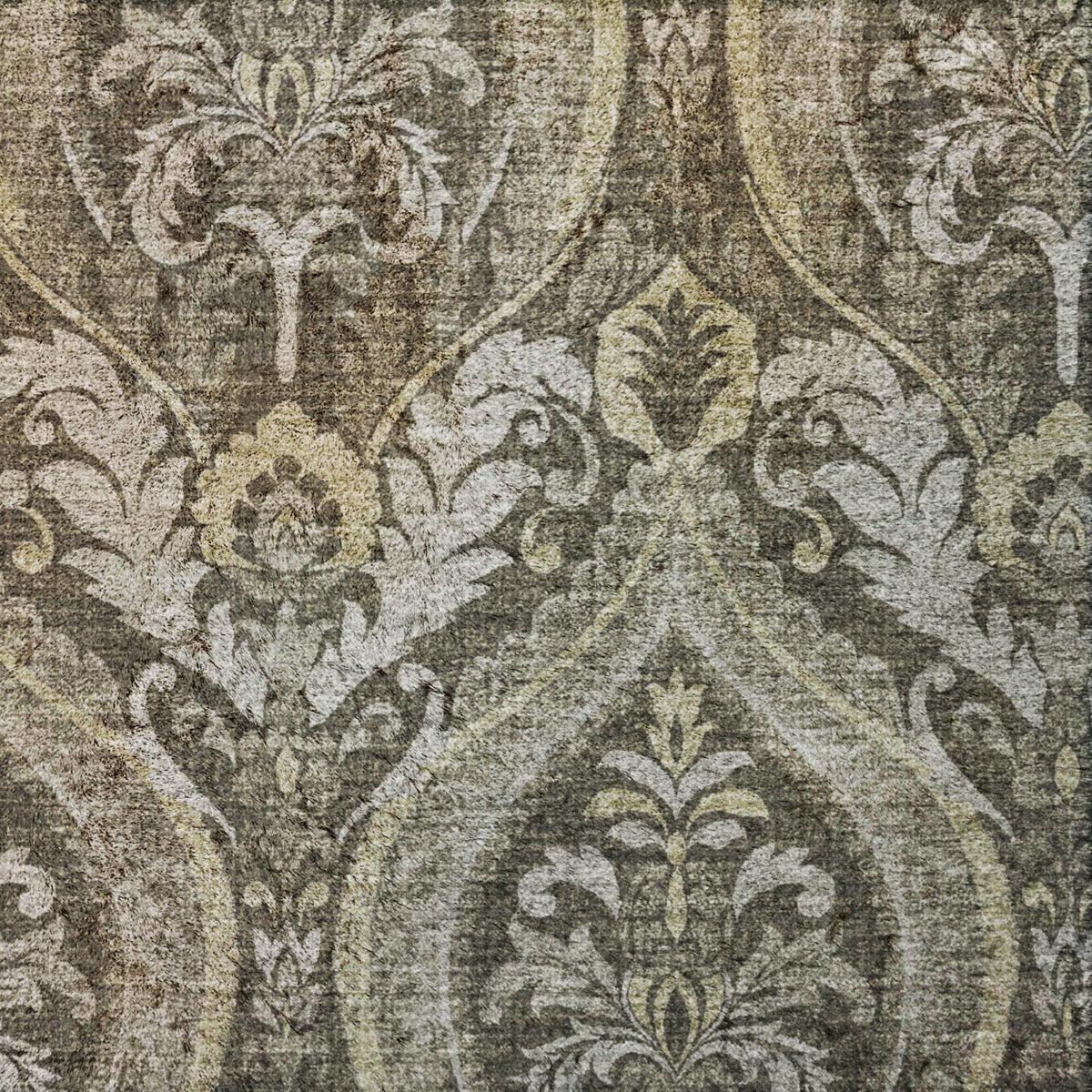 5' X 8' Taupe And Beige Floral Vines Shag Washable Area Rug With UV Protection - HomeRoots - Flyclothing LLC