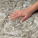5' X 8' Taupe And Beige Floral Vines Shag Washable Area Rug With UV Protection - HomeRoots - Flyclothing LLC