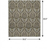 5' X 8' Taupe And Beige Floral Vines Shag Washable Area Rug With UV Protection - HomeRoots - Flyclothing LLC