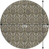 8' Taupe And Beige Floral Vines Shag Washable Round Rug With UV Protection - HomeRoots - Flyclothing LLC