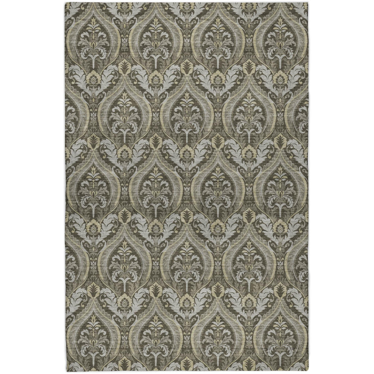 8' X 10' Taupe And Beige Floral Vines Shag Washable Area Rug With UV Protection - HomeRoots - Flyclothing LLC