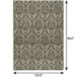 8' X 10' Taupe And Beige Floral Vines Shag Washable Area Rug With UV Protection - HomeRoots - Flyclothing LLC