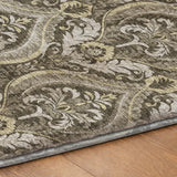 9' X 12' Taupe And Beige Floral Vines Shag Washable Area Rug With UV Protection - HomeRoots - Flyclothing LLC
