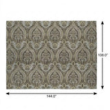 9' X 12' Taupe And Beige Floral Vines Shag Washable Area Rug With UV Protection - HomeRoots - Flyclothing LLC