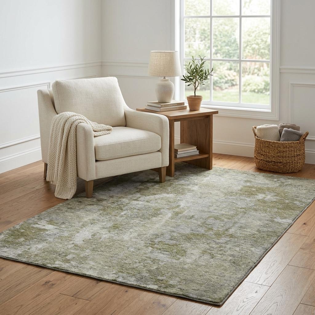 5' X 8' Beige And Taupe Abstract Shag Washable Area Rug With UV Protection - HomeRoots - Flyclothing LLC