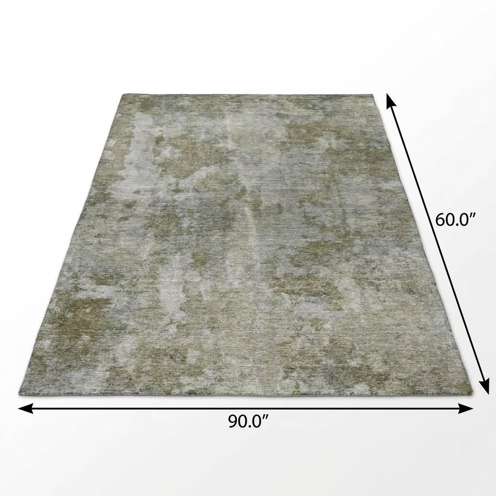 5' X 8' Beige And Taupe Abstract Shag Washable Area Rug With UV Protection - HomeRoots - Flyclothing LLC