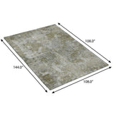 9' X 12' Beige And Taupe Abstract Shag Washable Area Rug With UV Protection - HomeRoots - Flyclothing LLC