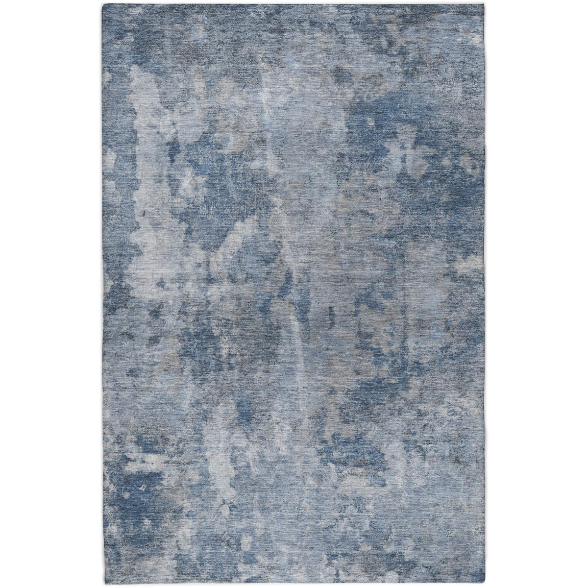 3' X 5' Blue And Navy Blue Abstract Shag Washable Area Rug With UV Protection - HomeRoots - Flyclothing LLC