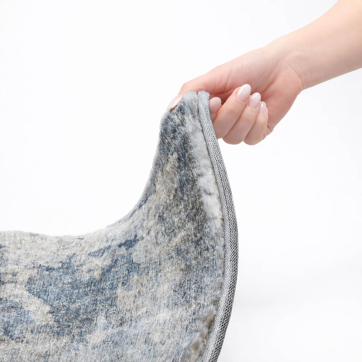 3' X 5' Blue And Navy Blue Abstract Shag Washable Area Rug With UV Protection - HomeRoots - Flyclothing LLC