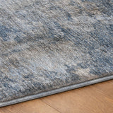 3' X 5' Blue And Navy Blue Abstract Shag Washable Area Rug With UV Protection - HomeRoots - Flyclothing LLC