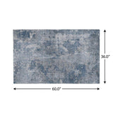 3' X 5' Blue And Navy Blue Abstract Shag Washable Area Rug With UV Protection - HomeRoots - Flyclothing LLC