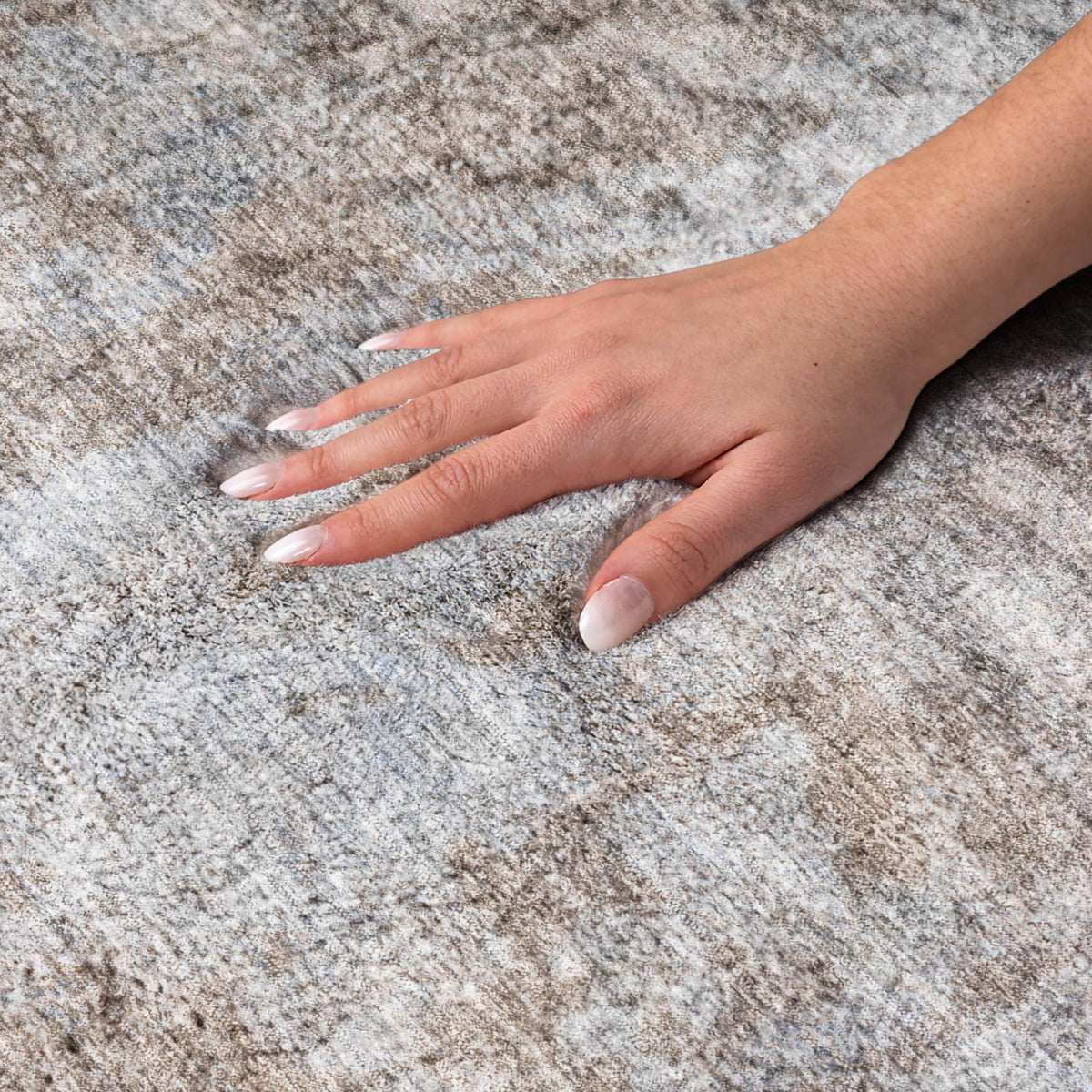 3' X 5' Brown And Taupe Abstract Shag Washable Area Rug With UV Protection - HomeRoots - Flyclothing LLC