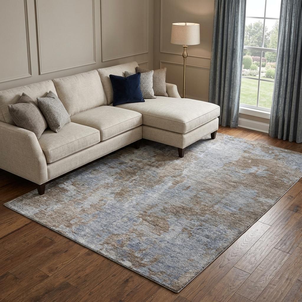 9' X 12' Brown And Taupe Abstract Shag Washable Area Rug With UV Protection - HomeRoots - Flyclothing LLC