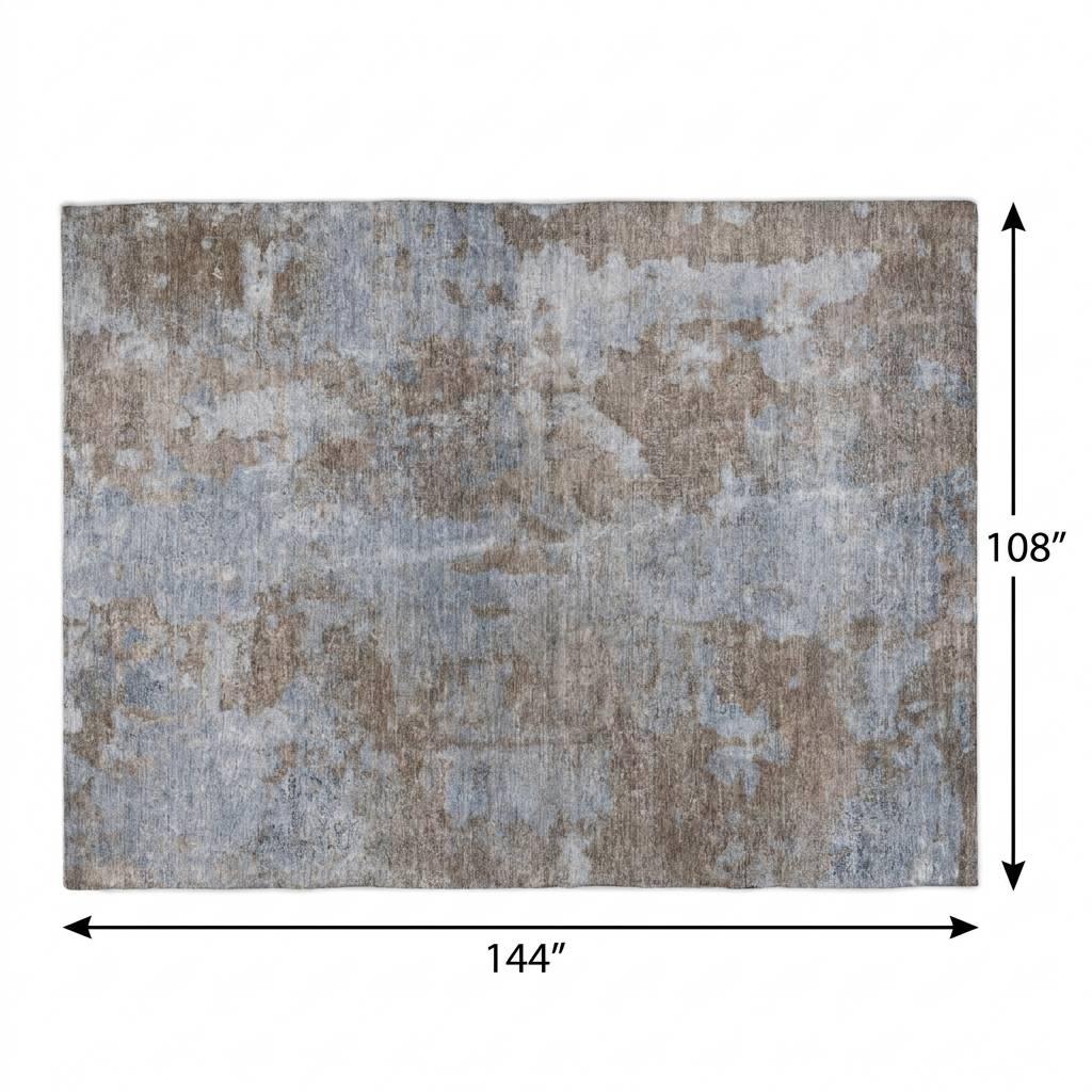 9' X 12' Brown And Taupe Abstract Shag Washable Area Rug With UV Protection - HomeRoots - Flyclothing LLC