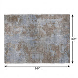 9' X 12' Brown And Taupe Abstract Shag Washable Area Rug With UV Protection - HomeRoots - Flyclothing LLC