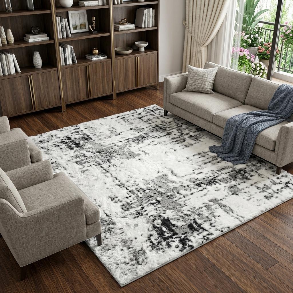 10' X 14' Gold And Beige Abstract Shag Washable Area Rug With UV Protection - HomeRoots - Flyclothing LLC