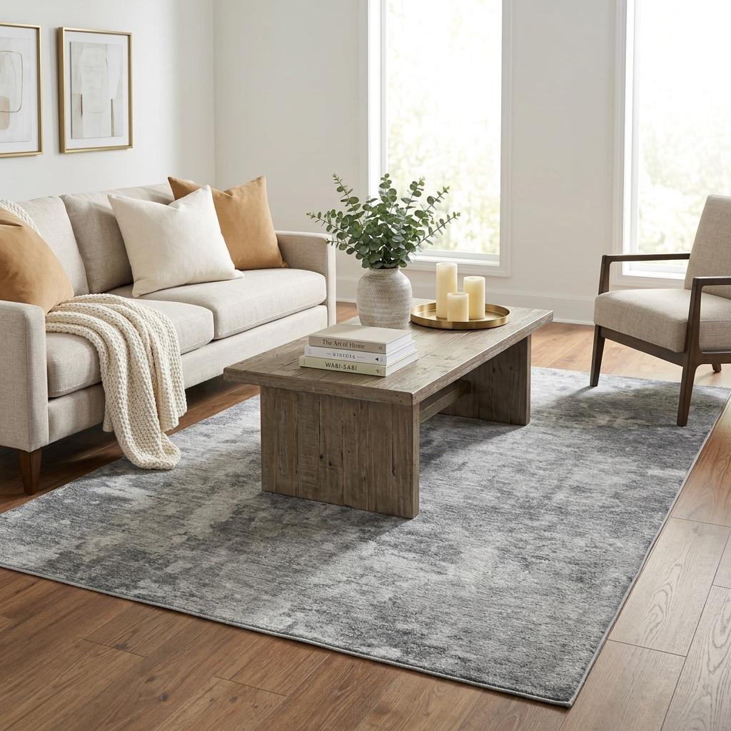 5' X 8' Gray And Silver Abstract Shag Washable Area Rug With UV Protection - HomeRoots - Flyclothing LLC
