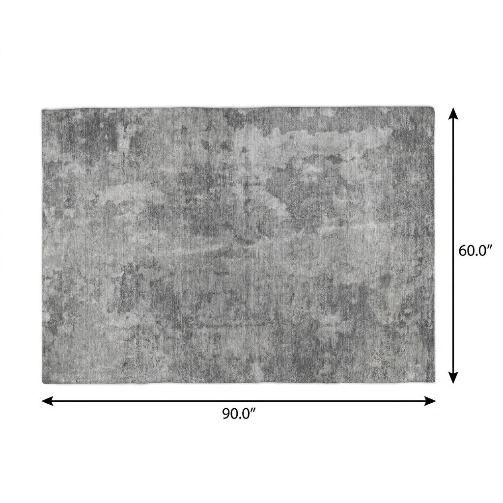 5' X 8' Gray And Silver Abstract Shag Washable Area Rug With UV Protection - HomeRoots - Flyclothing LLC