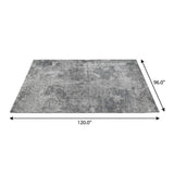 8' X 10' Gray And Silver Abstract Shag Washable Area Rug With UV Protection - HomeRoots - Flyclothing LLC