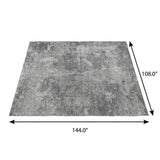 9' X 12' Gray And Silver Abstract Shag Washable Area Rug With UV Protection - HomeRoots - Flyclothing LLC