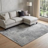 10' X 14' Gray And Silver Abstract Shag Washable Area Rug With UV Protection - HomeRoots - Flyclothing LLC