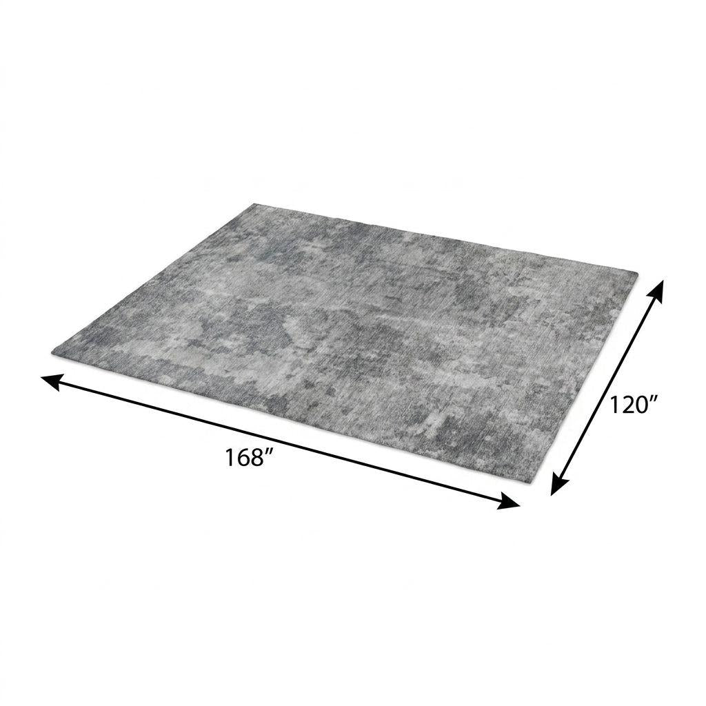 10' X 14' Gray And Silver Abstract Shag Washable Area Rug With UV Protection - HomeRoots - Flyclothing LLC