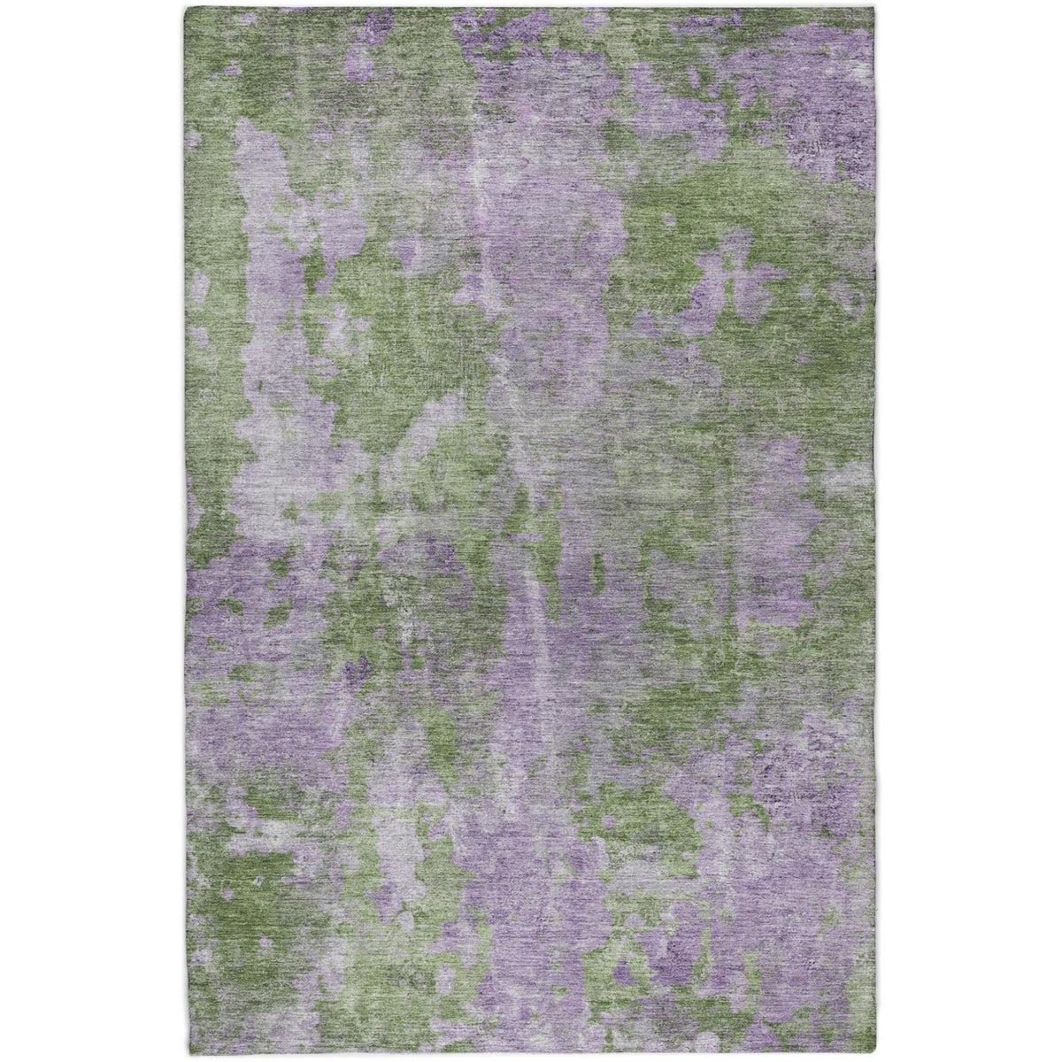 5' X 8' Green And Purple Abstract Shag Washable Area Rug With UV Protection - HomeRoots - Flyclothing LLC