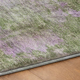 5' X 8' Green And Purple Abstract Shag Washable Area Rug With UV Protection - HomeRoots - Flyclothing LLC