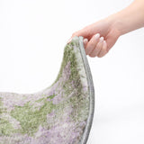 8' Green And Purple Abstract Shag Washable Round Rug With UV Protection - HomeRoots - Flyclothing LLC