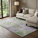 10' X 14' Green And Purple Abstract Shag Washable Area Rug With UV Protection - HomeRoots - Flyclothing LLC