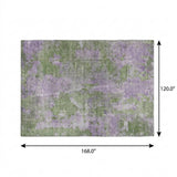 10' X 14' Green And Purple Abstract Shag Washable Area Rug With UV Protection - HomeRoots - Flyclothing LLC