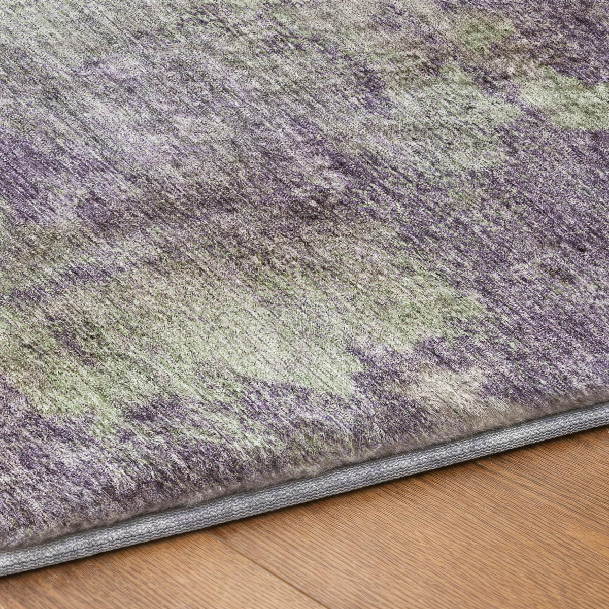 3' X 5' Purple And Green Abstract Shag Washable Area Rug With UV Protection - HomeRoots - Flyclothing LLC