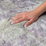 3' X 5' Purple And Green Abstract Shag Washable Area Rug With UV Protection - HomeRoots - Flyclothing LLC