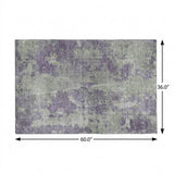3' X 5' Purple And Green Abstract Shag Washable Area Rug With UV Protection - HomeRoots - Flyclothing LLC