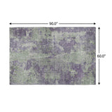 5' X 8' Purple And Green Abstract Shag Washable Area Rug With UV Protection - HomeRoots - Flyclothing LLC