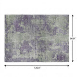 8' X 10' Purple And Green Abstract Shag Washable Area Rug With UV Protection - HomeRoots - Flyclothing LLC