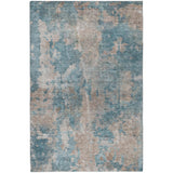 5' X 8' Teal And Turquoise Abstract Shag Washable Area Rug With UV Protection - HomeRoots - Flyclothing LLC