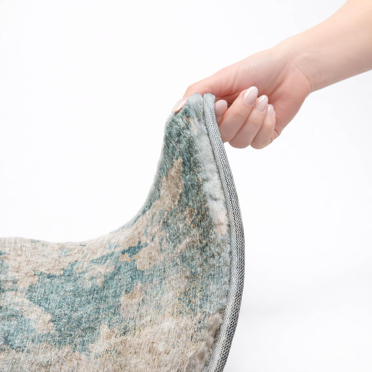 5' X 8' Teal And Turquoise Abstract Shag Washable Area Rug With UV Protection - HomeRoots - Flyclothing LLC
