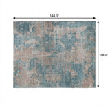 9' X 12' Teal And Turquoise Abstract Shag Washable Area Rug With UV Protection - HomeRoots - Flyclothing LLC