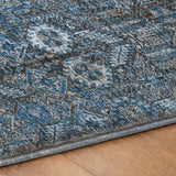9' X 12' Blue And Navy Blue Geometric Shag Washable Area Rug With UV Protection - HomeRoots - Flyclothing LLC