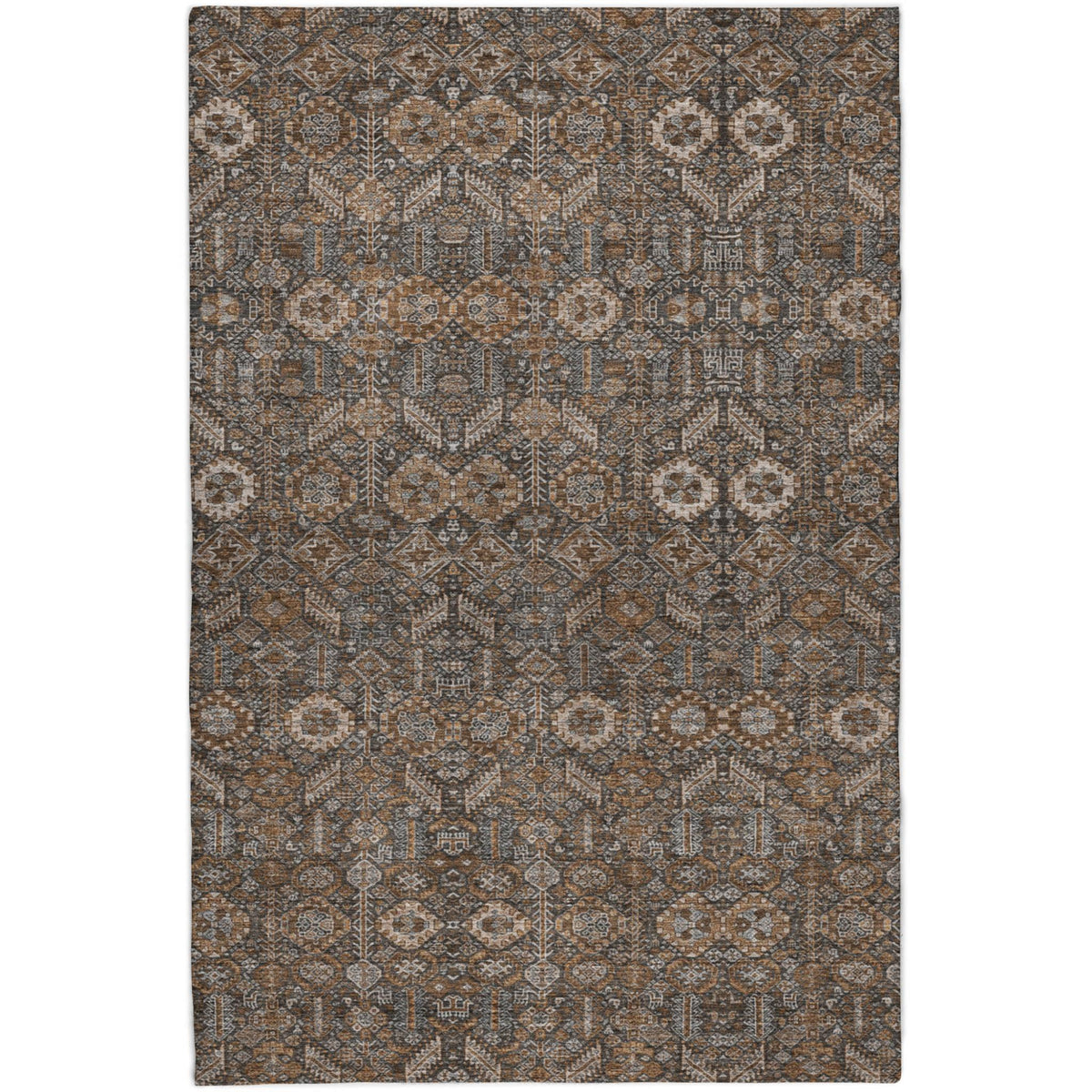 10' X 14' Chocolate And Brown Geometric Shag Washable Area Rug With UV Protection - HomeRoots - Flyclothing LLC