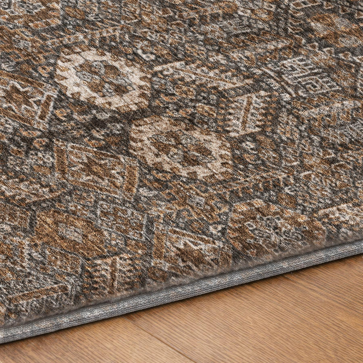 10' X 14' Chocolate And Brown Geometric Shag Washable Area Rug With UV Protection - HomeRoots - Flyclothing LLC