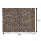 10' X 14' Chocolate And Brown Geometric Shag Washable Area Rug With UV Protection - HomeRoots - Flyclothing LLC
