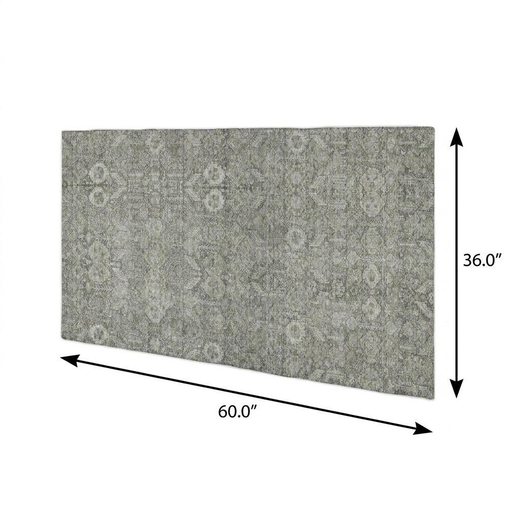 3' X 5' Gray And Taupe Geometric Shag Washable Area Rug With UV Protection - HomeRoots - Flyclothing LLC