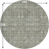 8' Gray And Taupe Geometric Shag Washable Round Rug With UV Protection - HomeRoots - Flyclothing LLC