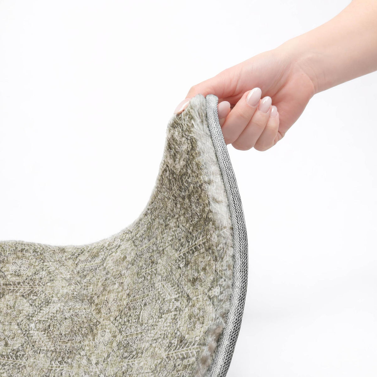 8' X 10' Gray And Taupe Geometric Shag Washable Area Rug With UV Protection